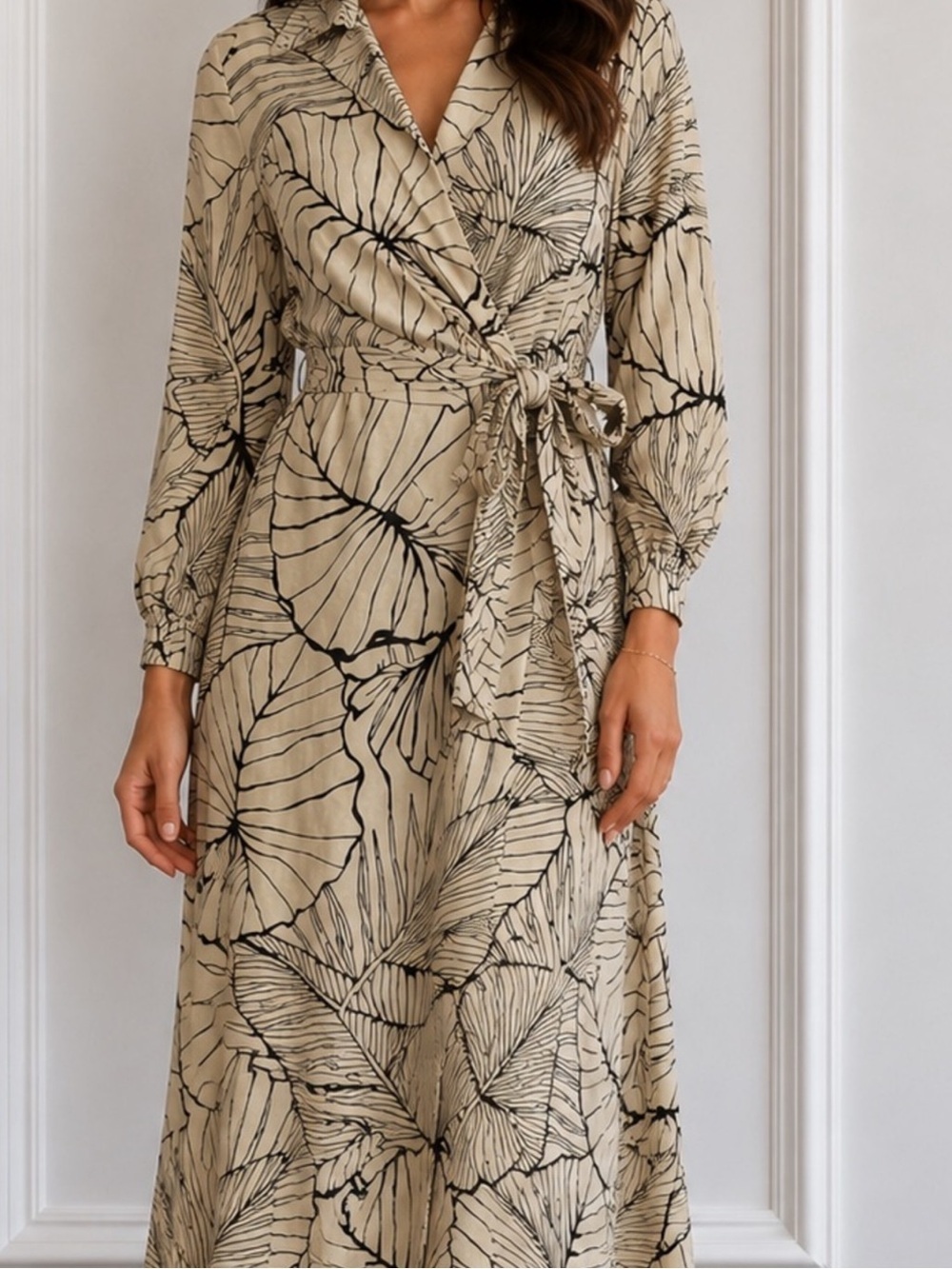 Magaschoni 100% linen wrap dress size 6